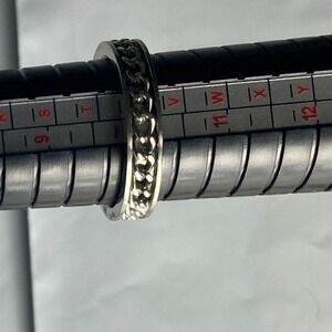 Womens Silver Tone Chain Link Band Ring Size 10 Fashion Jewelry 7